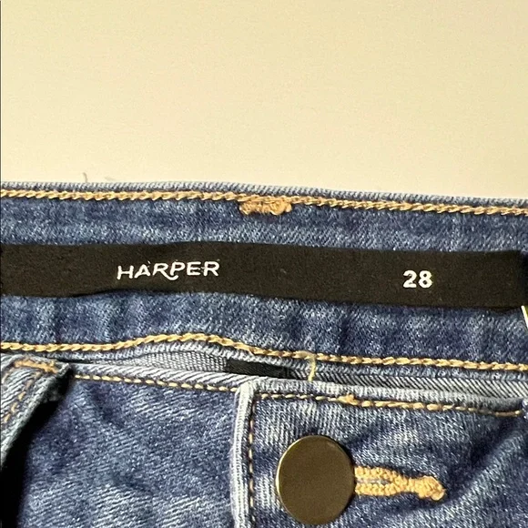 Anthropologie Blue Distressed Jean Shorts size 28 inseam 3 - Picture 3 of 4